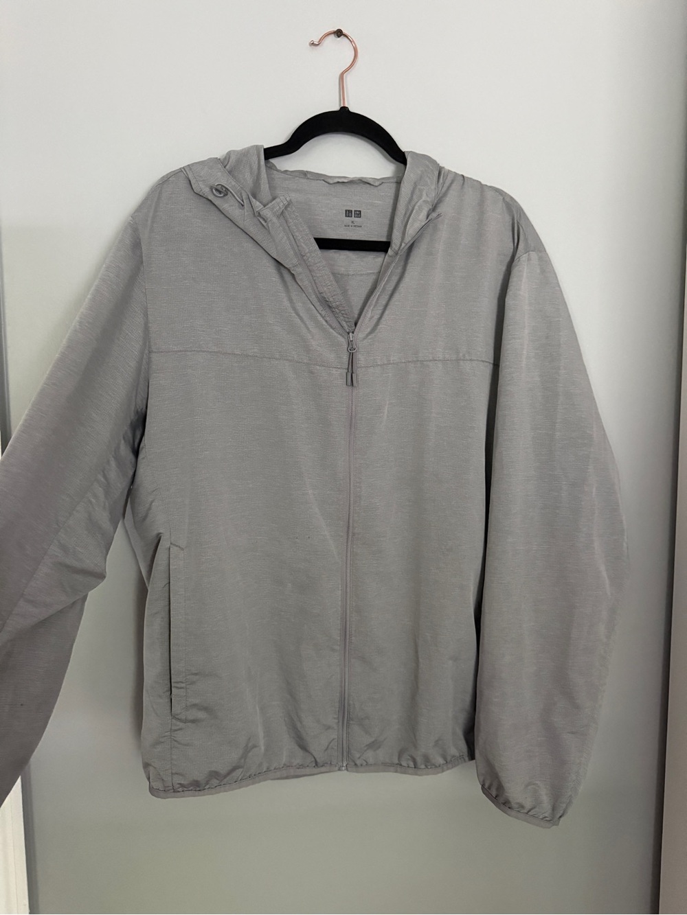 Gray Uniqlo Windbreaker Jacket